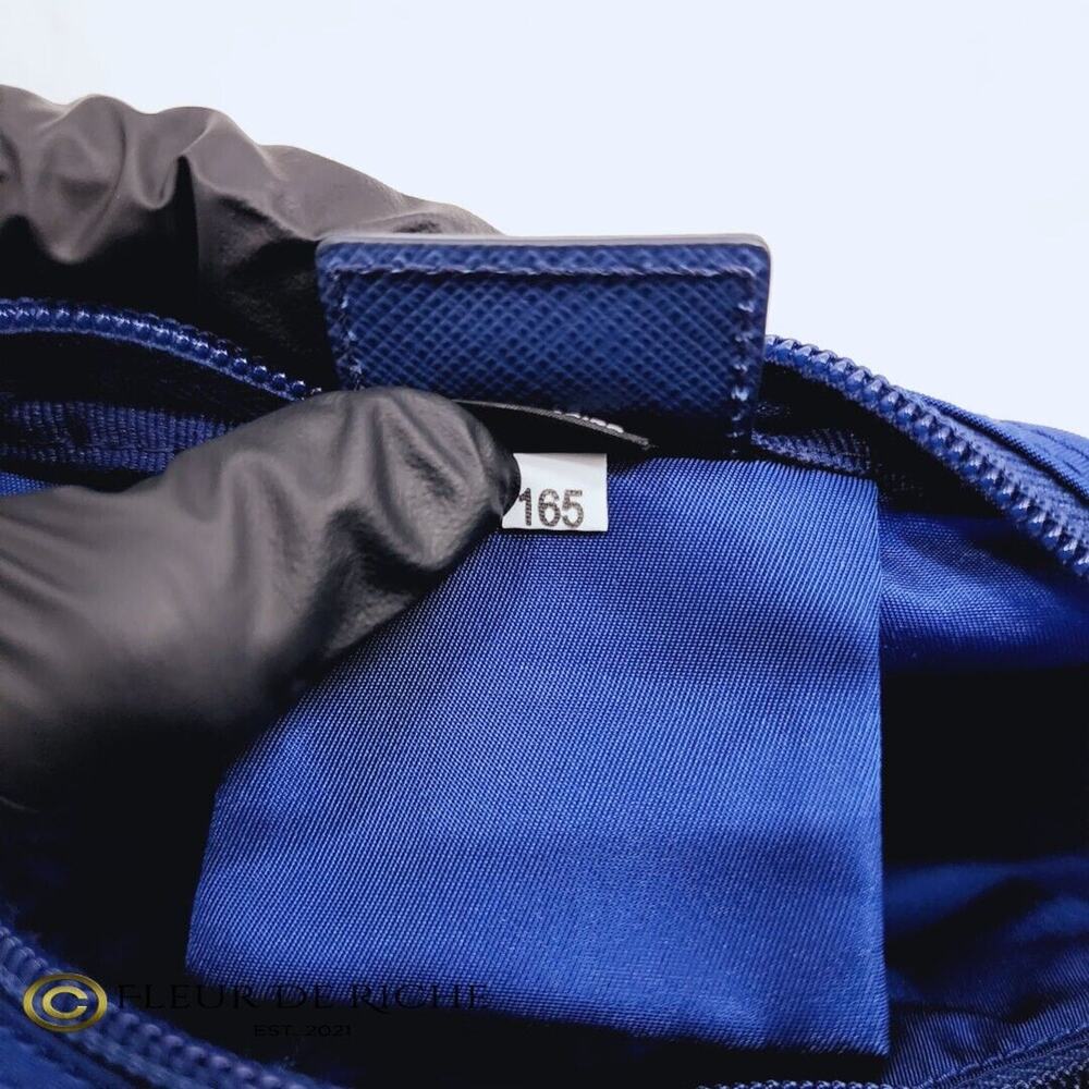 Prada Necessaire Tessuto Nylon Medium Toiletry Clutch Case Blue Bleuette 1NA012 - Picture 11 of 11